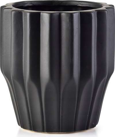 Saksì dekorative Mondex Flowerpot, qeramike, 13 x 13.5 cm, e zezë mat