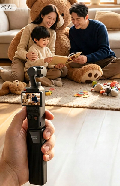 Dorezë bateri Cameron Sino HYD112, për DJI Osmo Pocket 3 4 4P, ekran LED, USB C, e zezë