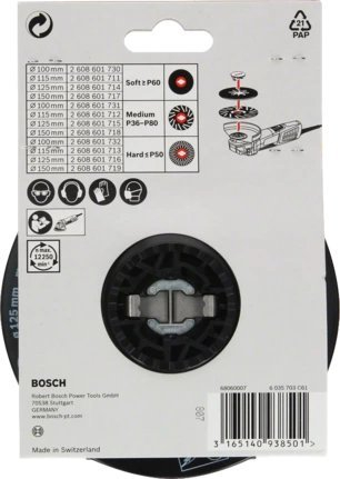 Tabakë mbështetëse Bosch X-LOCK Soft, 115 mm, për zmerilim