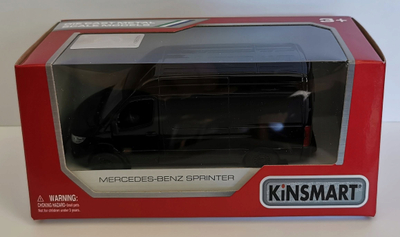 Maket metalik Mercedes Benz Sprinter, shkalla 1:48, me mekanizëm Pull Back, i zi