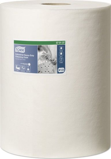 Letër pastrimi Tork Nonwoven Premium, 1-shtresore, për ndotje të rëndë, e bardhë