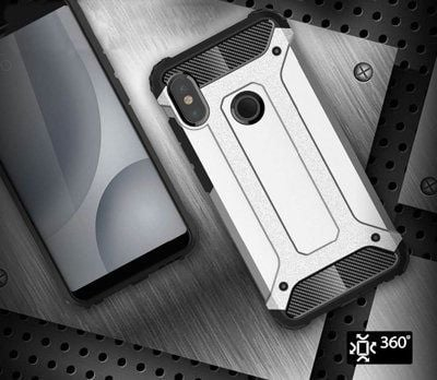 Futrollë Armor Case për Xiaomi Mi A2 Lite Redmi 6 Pro, mbrojtëse hibride, antishok, ngjyrë gold