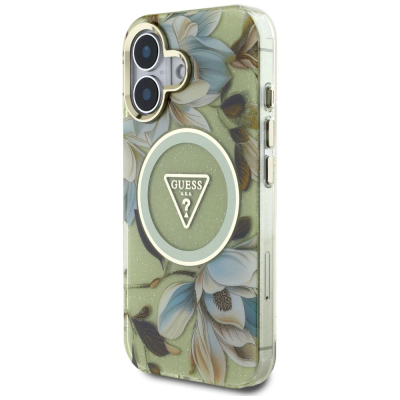 Футрола за телефон Guess Guhmp16Shflpedn, за iPhone 16, MagSafe, зелена со цветови