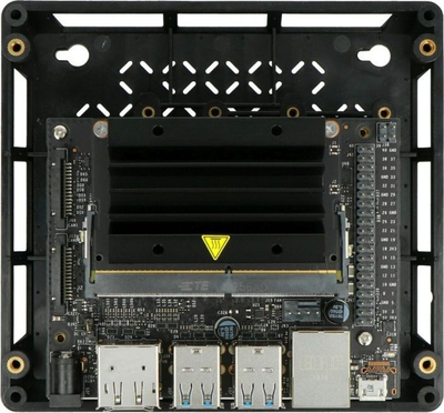 Kuti minikompjuteri Seeedstudio ReComputer 114992152, kornizë metalike, panel xhami transparent, blu