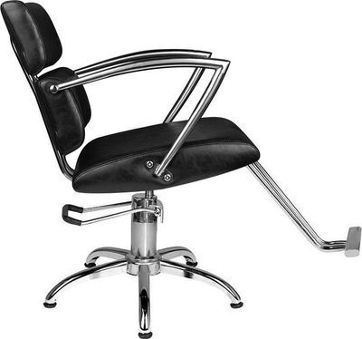 Фризерска столица Hair System SM362, еко кожа, хромирана основа, црна