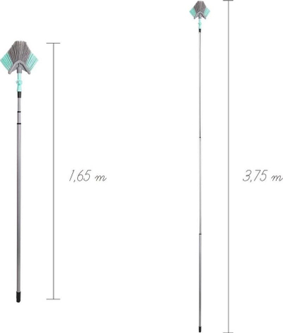 Fshesë teleskopike Orion Broom Triangular, koka trekëndëshe, bisht deri 375 cm, e bardhë