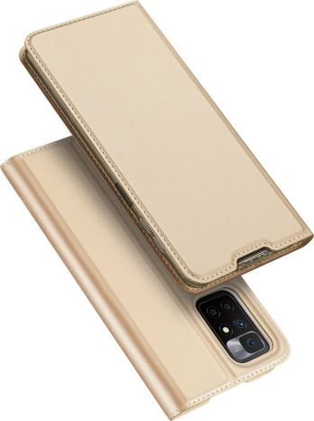 Këllëf telefoni Dux Ducis SkinPro për Xiaomi Redmi 10, lëkurë ekologjike, funksion mbajtëse, ngjyrë gold