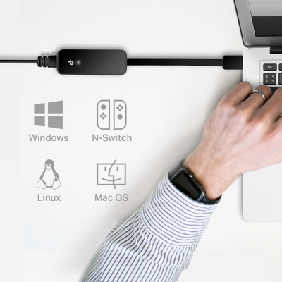 Përshtatës rrjeti TP-Link UE306, USB 3.0 në Gigabit Ethernet, 1000Mbps, i zi