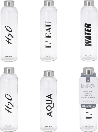 Shishe qelqi Excellent Houseware me kapak, 650 ml