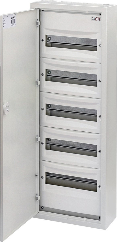 Kasë shpërndarëse sipërfaqësore Eti WRP12-5, 5x12 module, metal, e bardhë