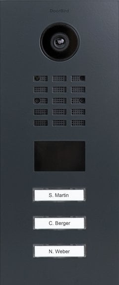 Video interfon dere DoorBird D2103V, IP LAN, inox, RAL 7016 mat
