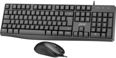 Сет тастатура и глушец InLine Basic Desktop II, УСБ, 1200 DPI, црн
