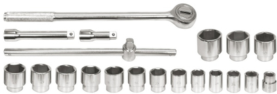 Set veglash Vorel, 20 copë, 3/4", 19-50mm, i hirtë