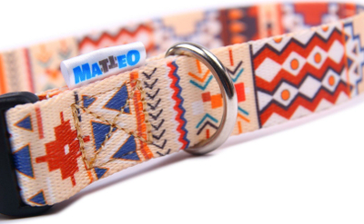 Qafore qeni Matteo BOHO Tape Collar, 25mm, 34-60cm, shumëngjyrëshe