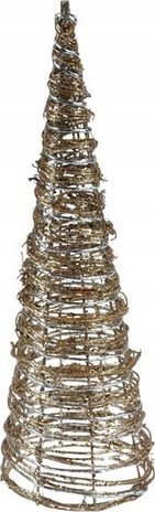 Pemë dekorative MFP Cone Rattan BN, 40cm, për Krishtlindje, me ngjyrë ari
