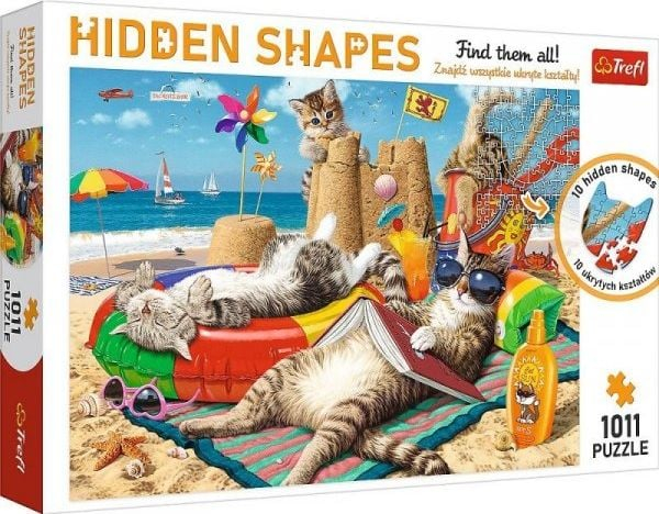 Puzzle Trefl Hidden Shapes Feline Holidays, 1000 pjesë, shumëngjyrësh