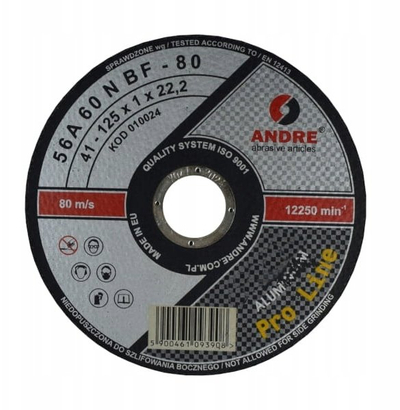 Disk prerës Andre Pro Line, për alumin, 125x1x22.2 mm, gri