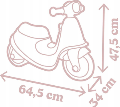 Motoskuter lodër Smoby Scooter 721008, për fëmijë 18m+, rozë