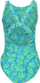 Kostum noti për goca Nike Hydrastrong Multiple Print Jr, njëpjesësh, blu shumëngjyrësh