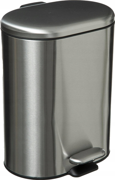 Koshe inox për mbeturina, 6L, formë ovale, ngjyrë krom