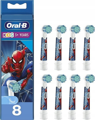 Koka furçe dhëmbësh Oral-B Kids Spiderman, set 8 copë, për fëmijë, të bardha