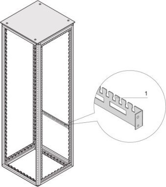 Aksesor kabinete Schroff KAB.ABFANGSCHIENE 600B R7021, për kabinet rack 19", gjerësi 600 mm, gri e errët