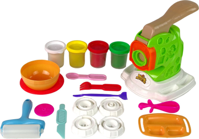 Lodër makinë për spageti Leantoys, set masë modeluese, shumëngjyrëshe