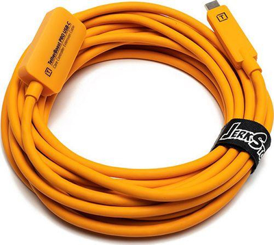 USB C продолжувачки кабел Tether Tools TET TBPRO3 ORG, 5 m, со засилување на сигналот, портокалов