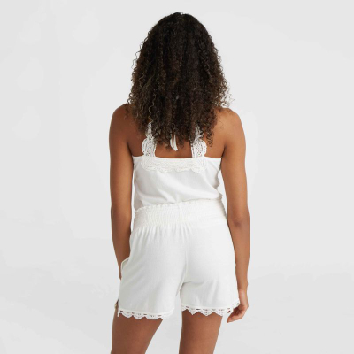 Shorta ONeill Essentials Ava Smocked, pambuk, e bardhë