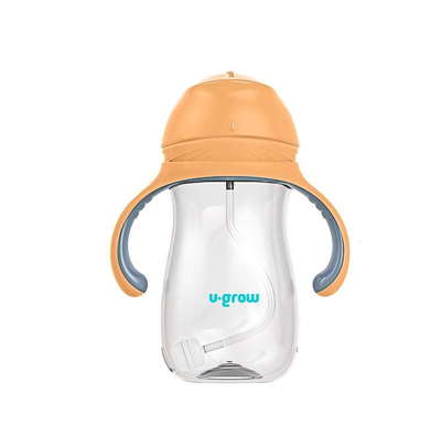 Gotë Tritan me tubth U-Grow, 300ml, portokalli