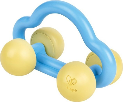 Lodër shtyje terhiqe Hape Push Pull Car and Rattle, për beba 8m+, material ekologjik, shumëngjyrëshe
