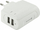 Karikues i dyfishtë Holdit 611738, 2×USB-A 3.4 A, i bardhë