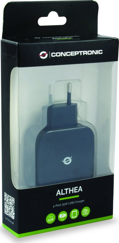 Karikues universal Conceptronic ALTHEA04B, 4x USB A, karikim i shpejtë, ngjyrë e zezë