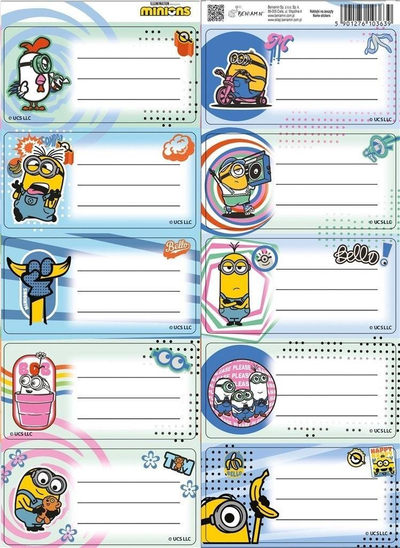 Stikera për fletore Beniamin Minions, ngjitës që mbajnë mirë, shumëngjyrëshe