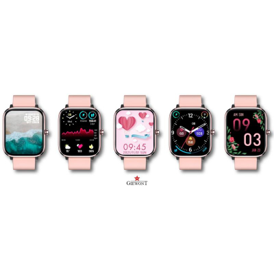 Smartwatch Giewont GW230-1, mat shëndetin, rrip silikoni rozë