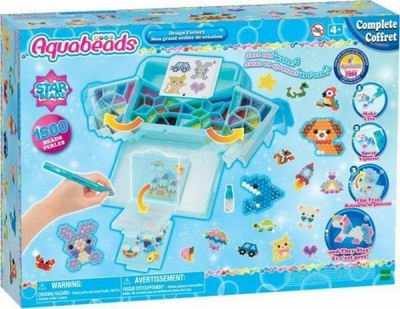 Set kreativ me rruaza Aquabeads Design Factory, mbi 1500 rruaza, për kalamaj 4+, shumëngjyrëshe