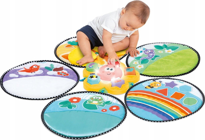 Tapet loje Chicco Playmat Seasons, shteg senzorial elektronik, 5 dyshekë të butë me zë dhe drita, shumëngjyrësh