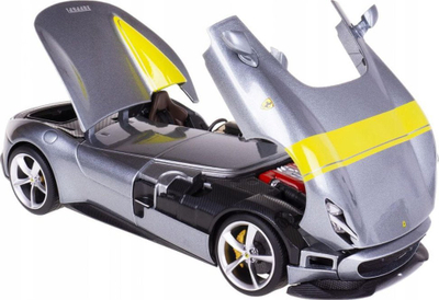 Maket veture Bburago Ferrari Monza SP1, shkalla 1:18, metal, gri me të verdhë