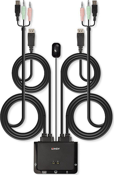 Switch KVM Lindy NET 42344, 4K Ultra HD, USB dhe HDMI, i zi