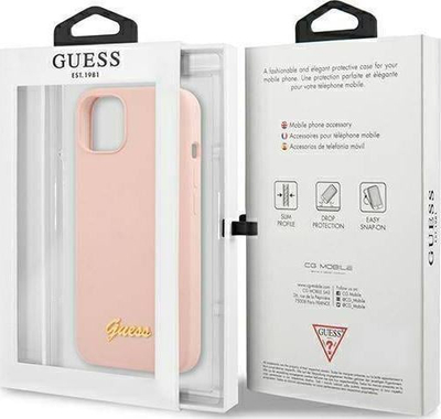 Futrollë telefoni Guess GUHMP13MLSLMGLP për iPhone 13, silikon, MagSafe, rozë e çelët