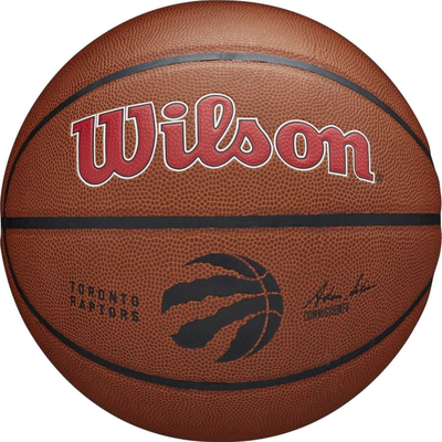 Top basketbolli Wilson Team Alliance Toronto Raptors WTB3100XBTOR, lëkurë kompozite, madhësi standarde, kafe