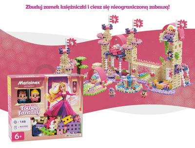 Lodër ndërtoje Marioinex Mini Waffle Princess Tower of Fantasy, set blloqesh kreativ, mbi 6 vjeç, shumëngjyrëshe