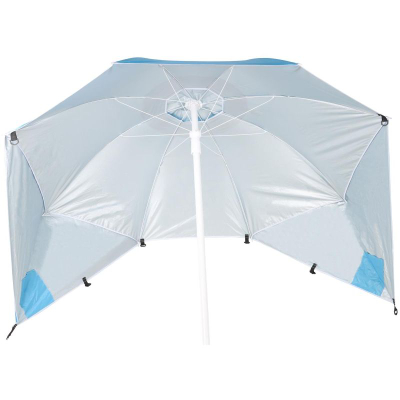 Çadër plazhi XXL, 240cm, me mure anësore, blu
