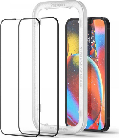 Xham mbrojtës Spigen ALM Glass FC, 2 copë, për iPhone 13 13 Pro, i zi