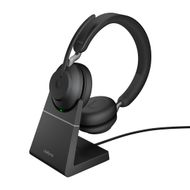 Kufje Jabra Evolve2 65 UC Stereo me stacion karikimi, të zeza