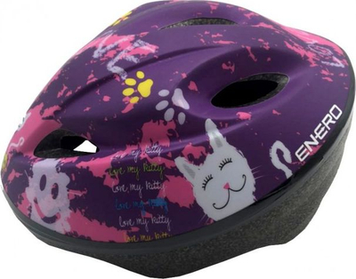 Helmetë biçiklete për fëmijë Enero Love Kitty, M, vjollcë
