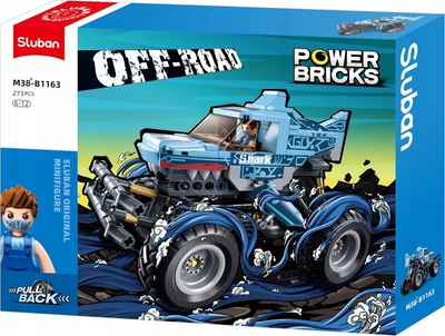 Lodër me blloqe ndërtimi Sluban M38 B1163, Monster Truck, 273 copa, blu