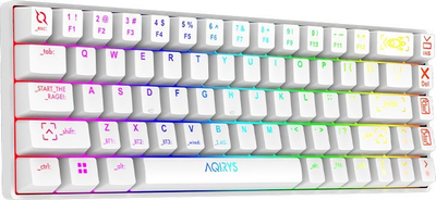 Tastierë mekanike wireless AQIRYS Mira, 60%, Bluetooth USB, RGB, e bardhë