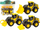 Сет градежни играчки Leantoys Construction Vehicles, 3 парчиња, жолта