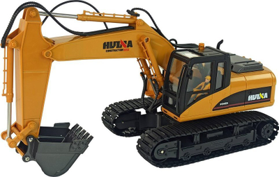 Lodër eskavator me zinxhir H-Toys 1535, me komandë R/C 1:14, 2.4GHz, i verdhë